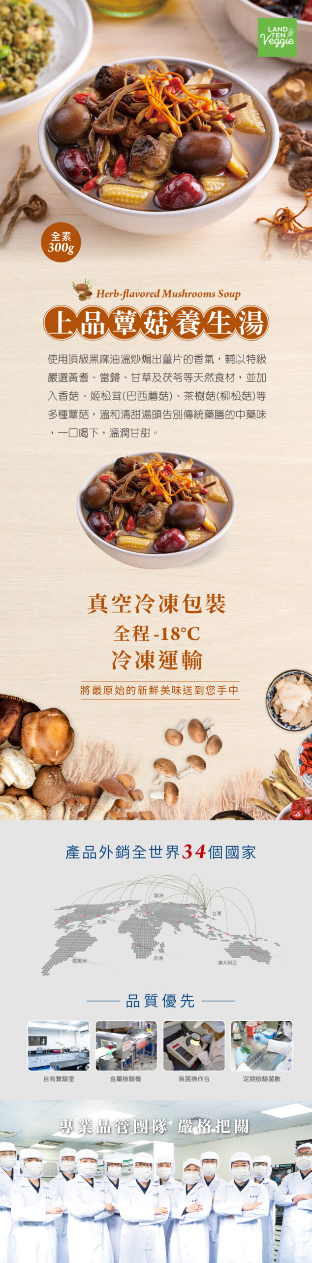 Soupe aux champignons premium (végétarienne)