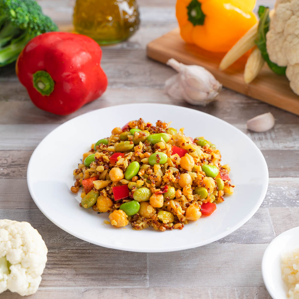 Quinoa roja de arroz de coliflor vibrante (pentasina vegetal)