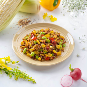 Quinoa Edamame Salad
<br>with corn kernels