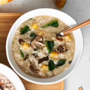 Amaranth Seed Spinach Porcini Mushroom Porridge