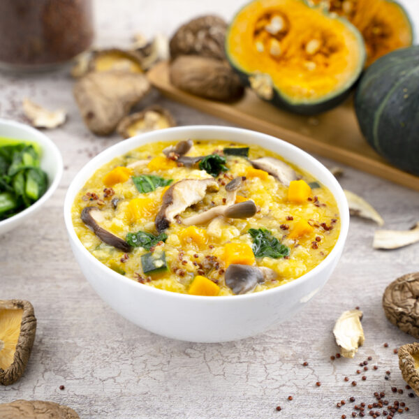 Porridge à la citrouille et aux champignons musqués