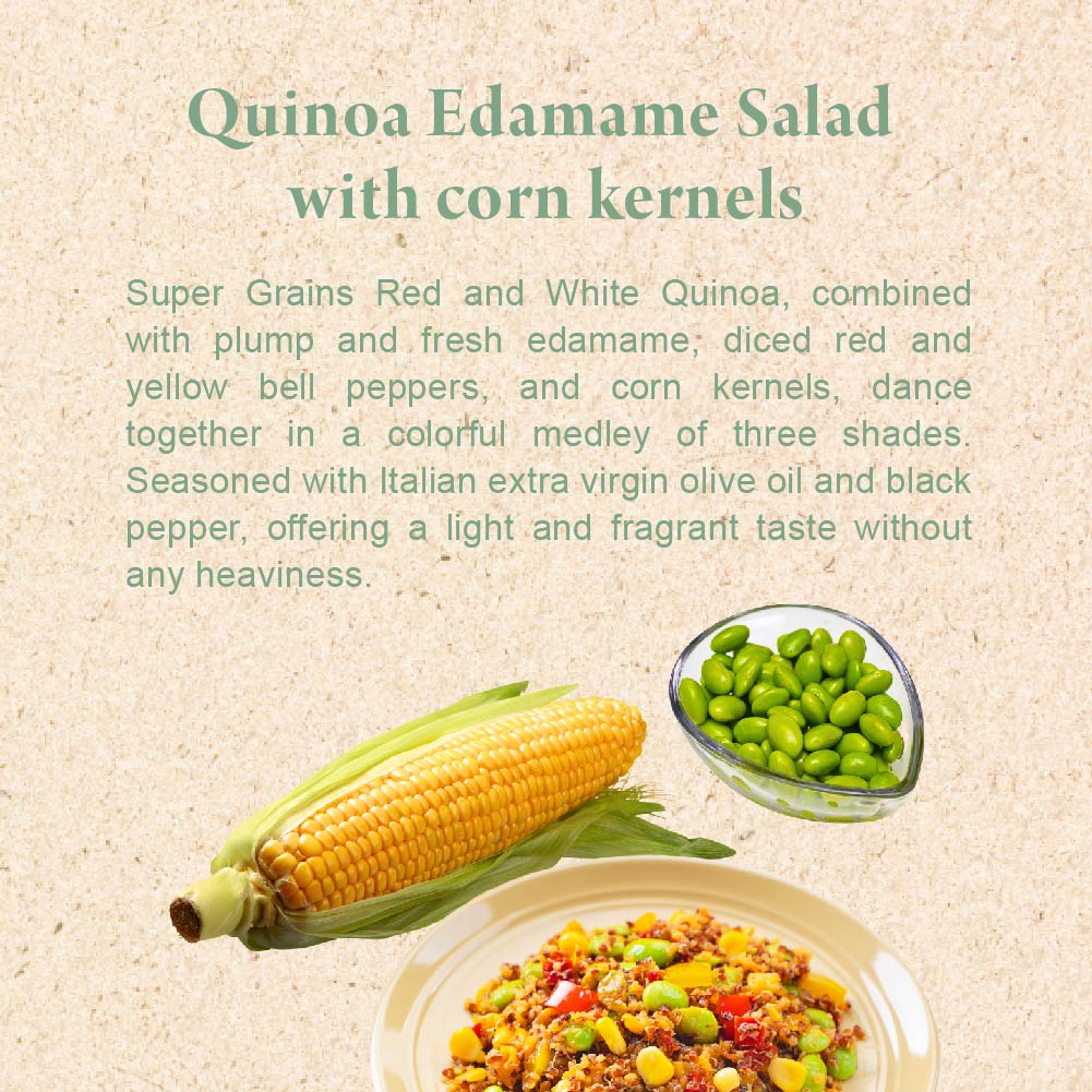Quinoa Edamame Salad with corn kernels