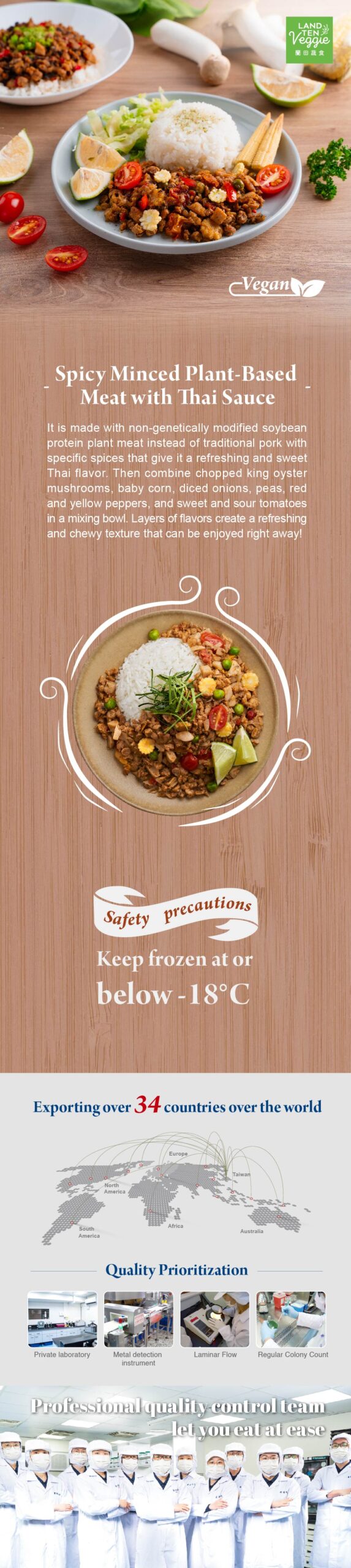 Spicy minced <br>plant-based meat with <br>Thai Sauce