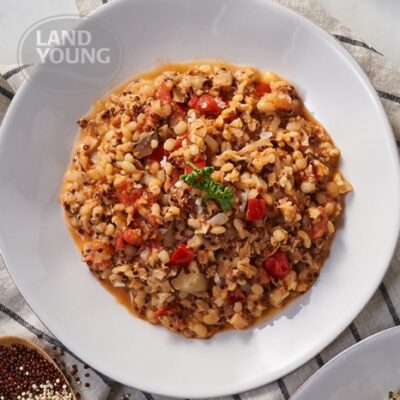 Stewed Cauliflower
<br>Rice and Red Quinoa
<br> (Tomato Flavor))